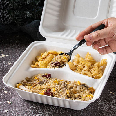 8in het 9in Biologisch afbreekbare Voedselcontainer van Clamshell van de Suikerrietbagasse Freezable Vaatwerk van de het Snelle