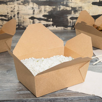Het Vakje van de het Vaatwerk337gsm Lunch van FDA 2000ml Biologisch afbreekbare Beschikbare Document Voedselcontainer