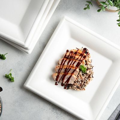 9in 10in Eco Vriendschappelijke Composteerbare Suikerrietdocument Vierkante de Cakeplaat van het Platendessert