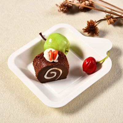 7g Mini Sugarcane Biodegradable Bagasse Tableware-het Dessertvoedsel Tray For Party van de Papierpulp