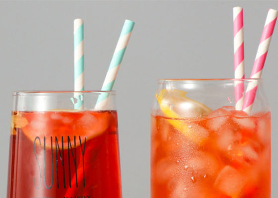7.75in Partij Duurzaam Document het Drinken Stro Kleurrijk Biologisch afbreekbaar Stro voor Hete Dranken