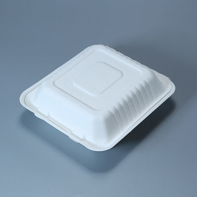 8in het 9in Biologisch afbreekbare Voedselcontainer van Clamshell van de Suikerrietbagasse Freezable Vaatwerk van de het Snelle