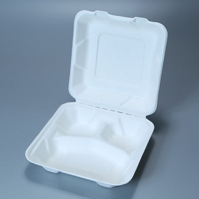 8in het 9in Biologisch afbreekbare Voedselcontainer van Clamshell van de Suikerrietbagasse Freezable Vaatwerk van de het Snelle