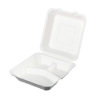 8in het 9in Biologisch afbreekbare Voedselcontainer van Clamshell van de Suikerrietbagasse Freezable Vaatwerk van de het Snelle