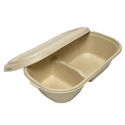 van het de Bagassevaatwerk van 850ml 1000ml Biologisch afbreekbare Vetvrije de Microgolfcontainer met Deksel
