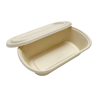 van het de Bagassevaatwerk van 850ml 1000ml Biologisch afbreekbare Vetvrije de Microgolfcontainer met Deksel