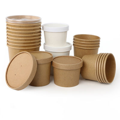 16OZ 26oz Kraftpapier haalt van het Voedselcontainers van Eco Vriendschappelijke Beschikbare Biologisch afbreekbare de Soepkoppen weg