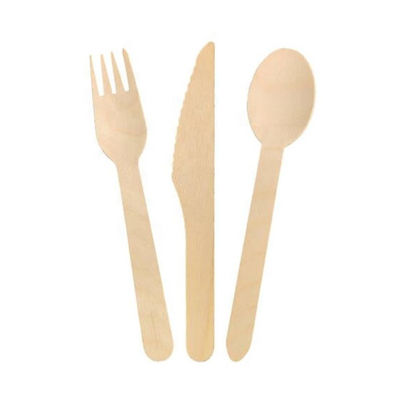 140mm Biologisch afbreekbaar Berk Beschikbaar Houten Bestek 150mm Houten Vorkmes en Lepel