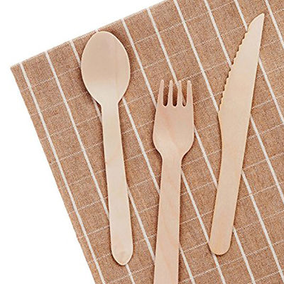 140mm Biologisch afbreekbaar Berk Beschikbaar Houten Bestek 150mm Houten Vorkmes en Lepel