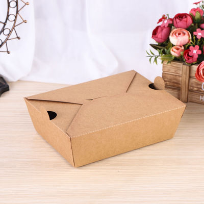 Biologisch afbreekbare Voedsel Verpakkingsdozen Takeway Bento Lunch Box Kraft Paper