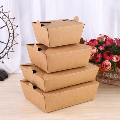 Biologisch afbreekbare Voedsel Verpakkingsdozen Takeway Bento Lunch Box Kraft Paper