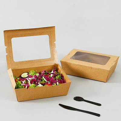 Het Voedsel van het salade337gsm Biologisch afbreekbare Beschikbare Vaatwerk Verpakkingsdoos met Venster