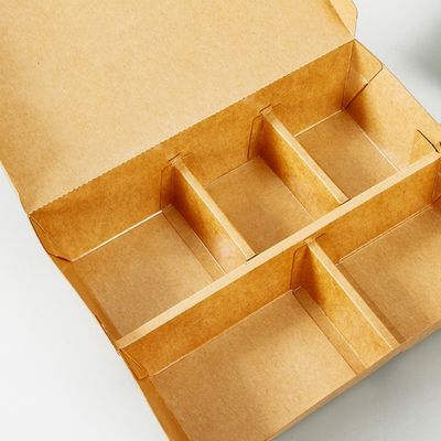 3 4 5 Compartimenten Biologisch afbreekbaar Beschikbaar Vaatwerk Bento Paper Lunch Box Kraft 3MM
