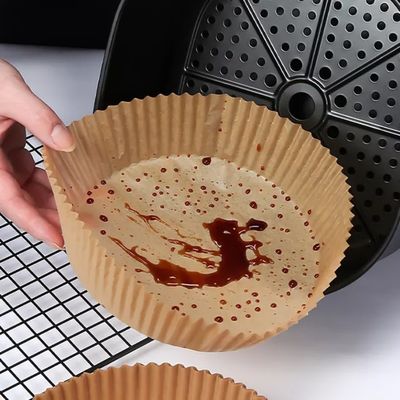 Van de de Luchtbraadpan van het oliebewijs Silicone Met een laag bedekt het Perkamentdocument 20cm Rond Beschikbaar Baksel