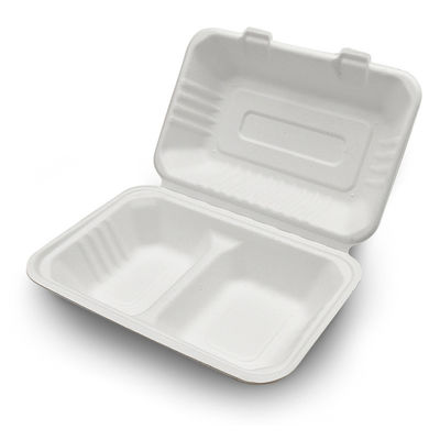7 X 5in Biologisch afbreekbare Scharnierende het Voedselcontainer van de Suikerrietbagasse Pulp neemt Lunchdoos