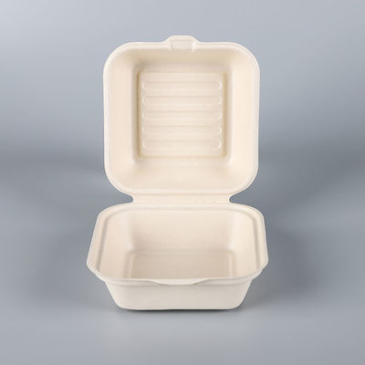 De niet-toxische van het de Bagassevaatwerk van 21g Biologisch afbreekbare Pulp Clamshell de Hamburgerdoos van de 6 Duimbagasse