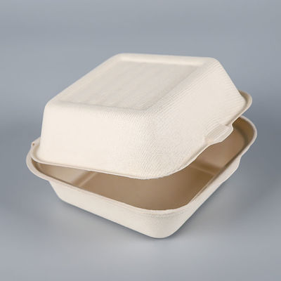 De niet-toxische van het de Bagassevaatwerk van 21g Biologisch afbreekbare Pulp Clamshell de Hamburgerdoos van de 6 Duimbagasse