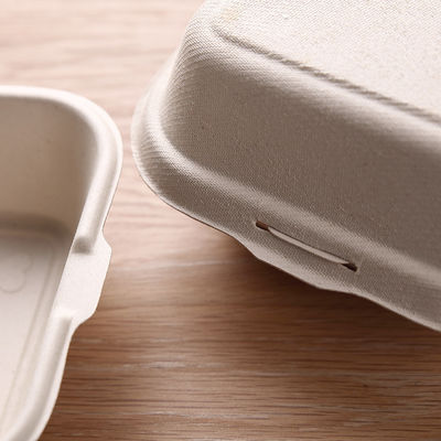 De niet-toxische van het de Bagassevaatwerk van 21g Biologisch afbreekbare Pulp Clamshell de Hamburgerdoos van de 6 Duimbagasse