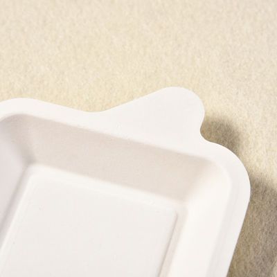 7g Mini Sugarcane Biodegradable Bagasse Tableware-het Dessertvoedsel Tray For Party van de Papierpulp