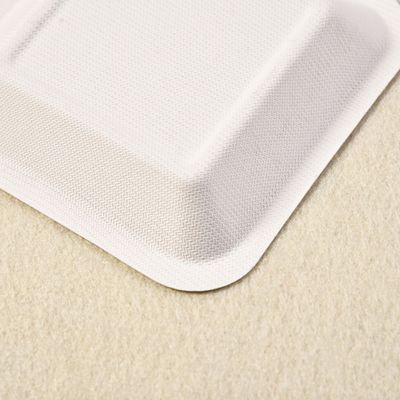 7g Mini Sugarcane Biodegradable Bagasse Tableware-het Dessertvoedsel Tray For Party van de Papierpulp