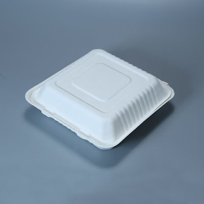 800ml de meeneem van de Bagasseclamshell van de Containersmicrogolf Veilige van de de Verjaardagspartij Beschikbare Platen