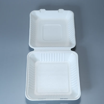 800ml de meeneem van de Bagasseclamshell van de Containersmicrogolf Veilige van de de Verjaardagspartij Beschikbare Platen