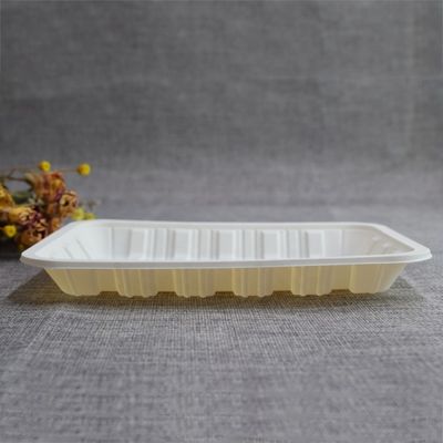 Biologisch afbreekbaar Verzegelbaar het Vaatwerk Bevroren Voedsel Tray Container 150mm van het Vleesmaïszetmeel