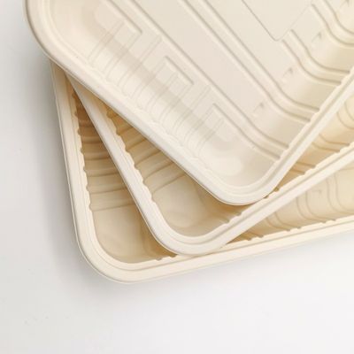 Biologisch afbreekbaar Verzegelbaar het Vaatwerk Bevroren Voedsel Tray Container 150mm van het Vleesmaïszetmeel