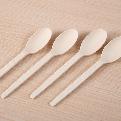 6In Eco Maïszetmeelvaatwerk 150mm Biologisch afbreekbaar Lepels en Vorkentafelgereedschap van de Messencatering
