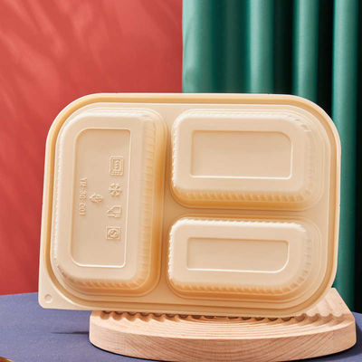 10 duim 3 het Vaatwerk Bento Biodegradable Cornstarch Food Containers van het Compartimentenmaïszetmeel