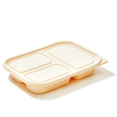10 duim 3 het Vaatwerk Bento Biodegradable Cornstarch Food Containers van het Compartimentenmaïszetmeel