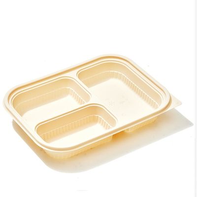 10 duim 3 het Vaatwerk Bento Biodegradable Cornstarch Food Containers van het Compartimentenmaïszetmeel