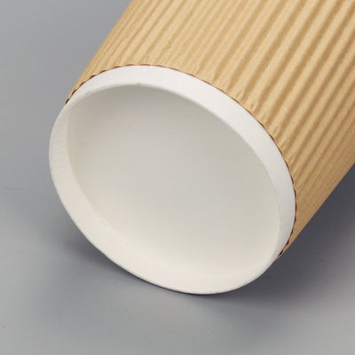 90MM PS PLA de Rekupereerbare 12oz Kraftpapier Rimpelingsdocument Muur van Koppentripple voor Koffie