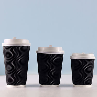 het Document 12oz van 400ml PLA Stevige Duurzame Golfrimpelingskoppen met Deksels