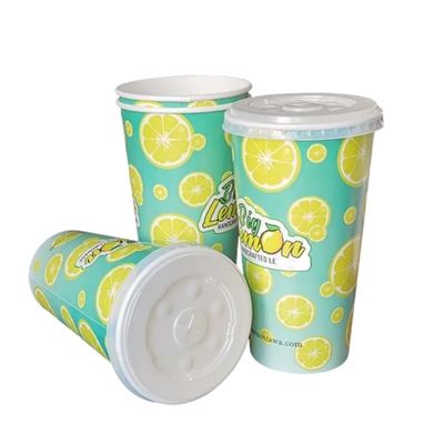 PE PLA van 22oz 640ml Kola vormt de Beschikbare Document Koppendocument Koude Drank 300gsm tot een kom